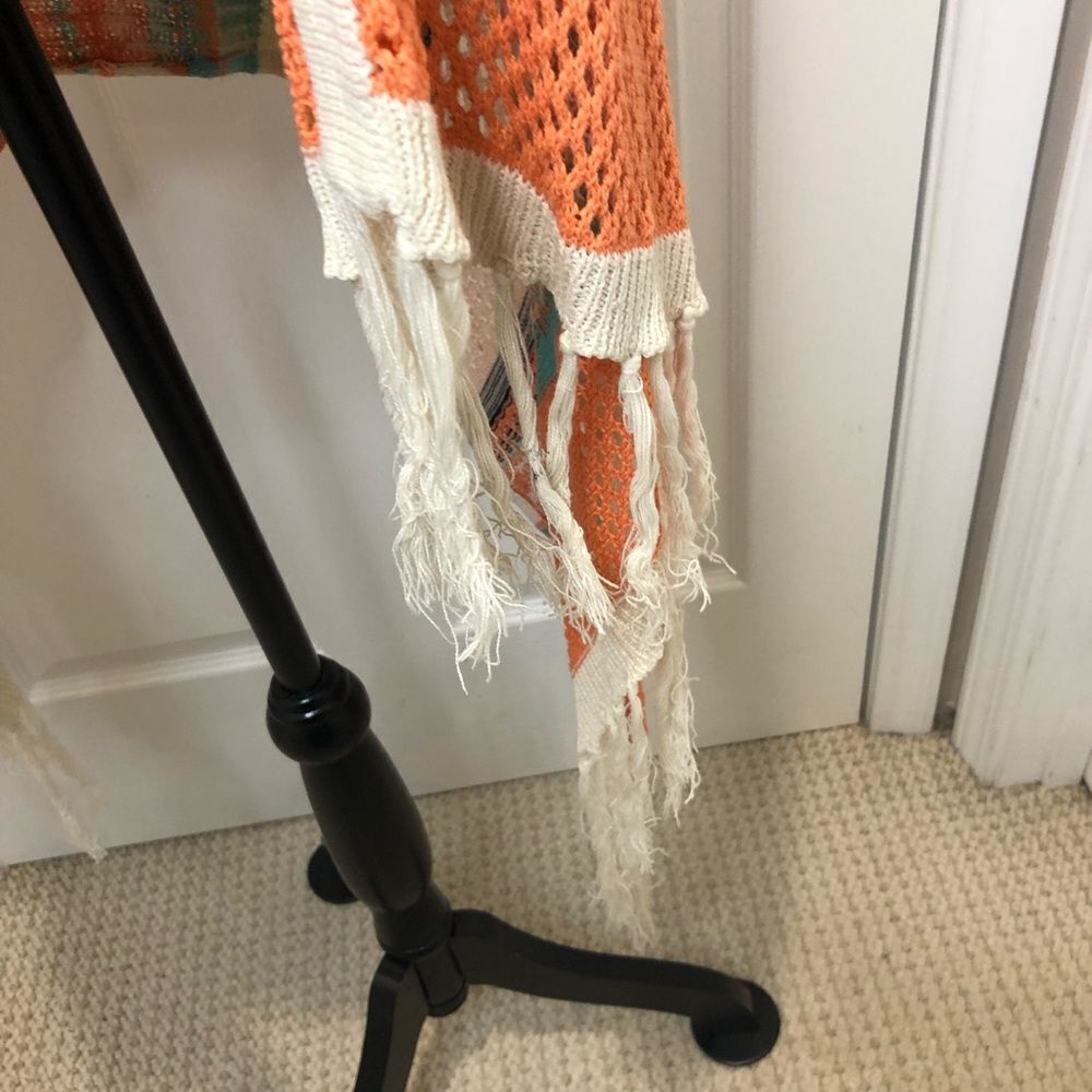 No Boundaries teal and orange sweater vest with tassels, size xxl - Picture 5 of 11